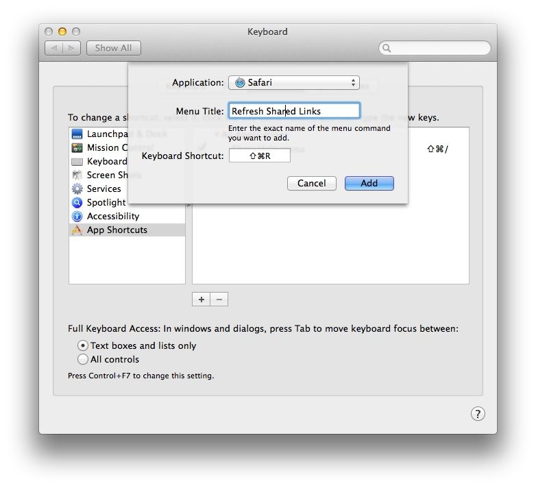 Refresh Shared Links