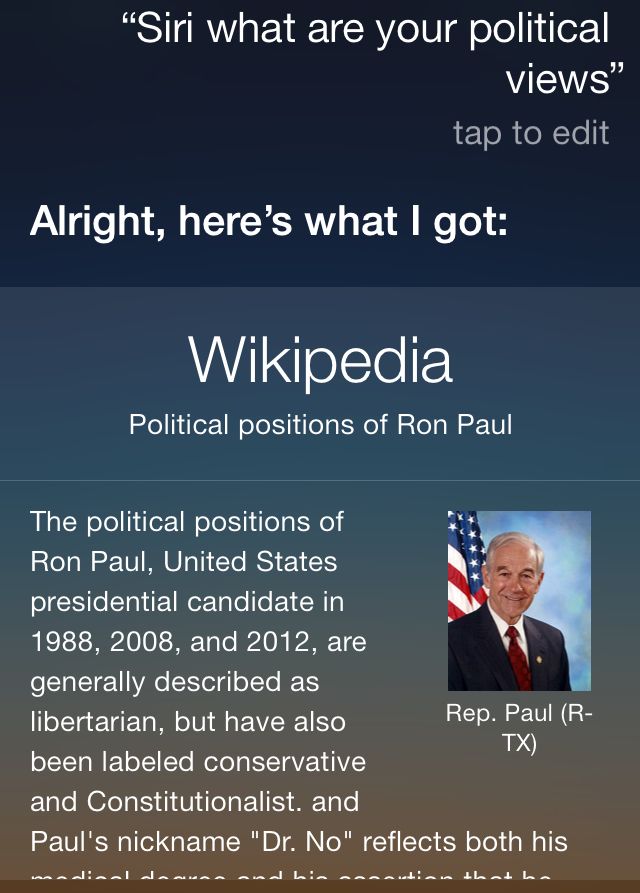 Siri <3 Ron paul