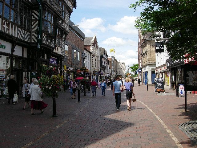 Stafford town center. Image from Wikimedia Commons: https://upload.wikimedia.org/wikipedia/commons/4/42/Stafford_town_centre.jpg