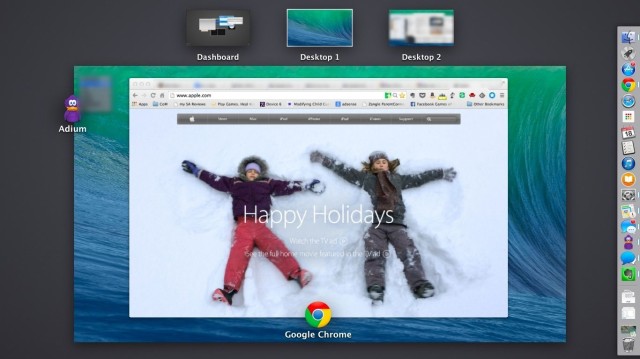 App Expose Swipe up with three fingers.