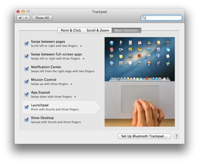 Launchpad Pinch 'em all inward for Launchpad.