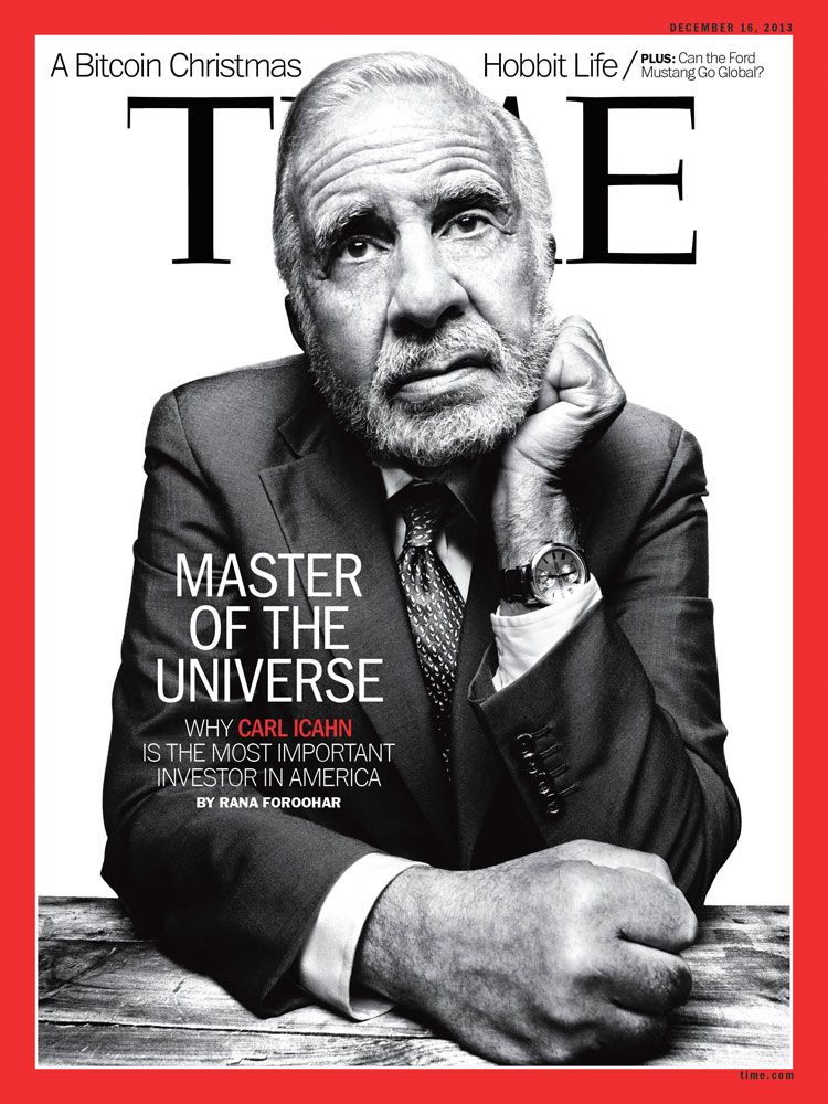 The newest cover for TIME Magazine featuring Carl Icahn, the legendary investor who has set his sights on Apple.