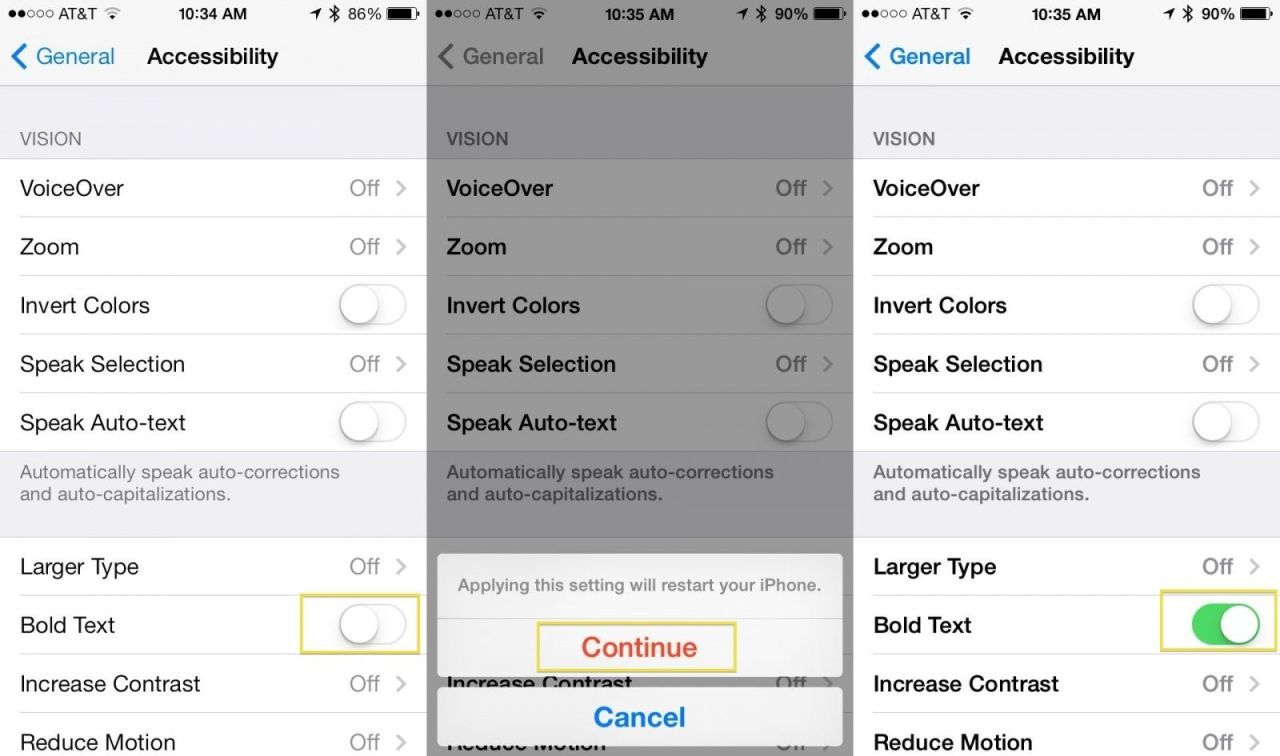 Trouble Seeing Text On iOS 7? Get Bold [iOS Tips] Cult of Mac