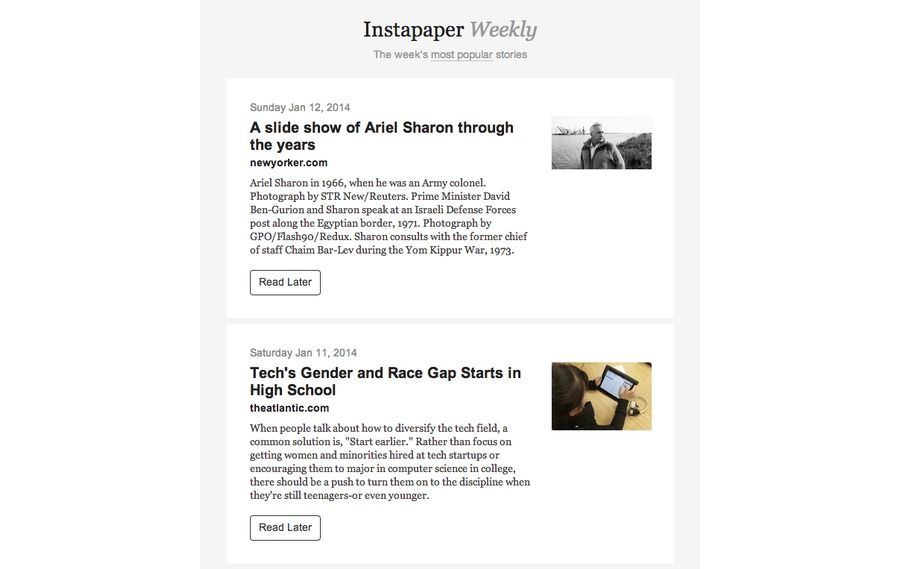 instapaper weekly