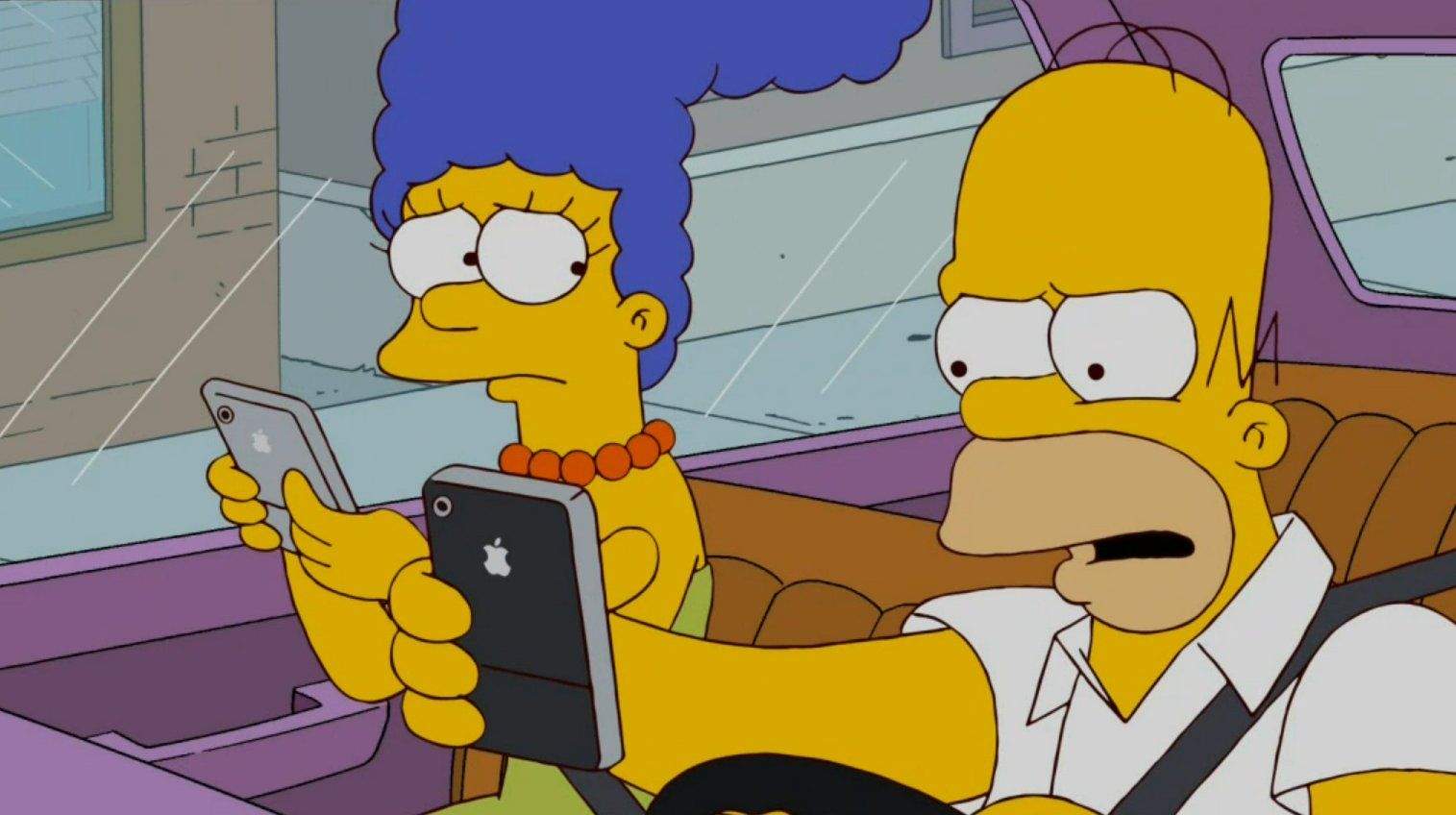 Don't watch the Simpsons on your iPhone while driving. Photo: 20th Century Fox