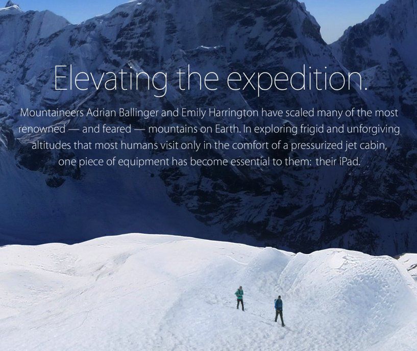 iPad mountaineering
