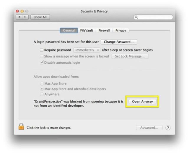 You'll see this if you've tried to open the app first.