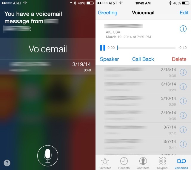 voicemail Siri