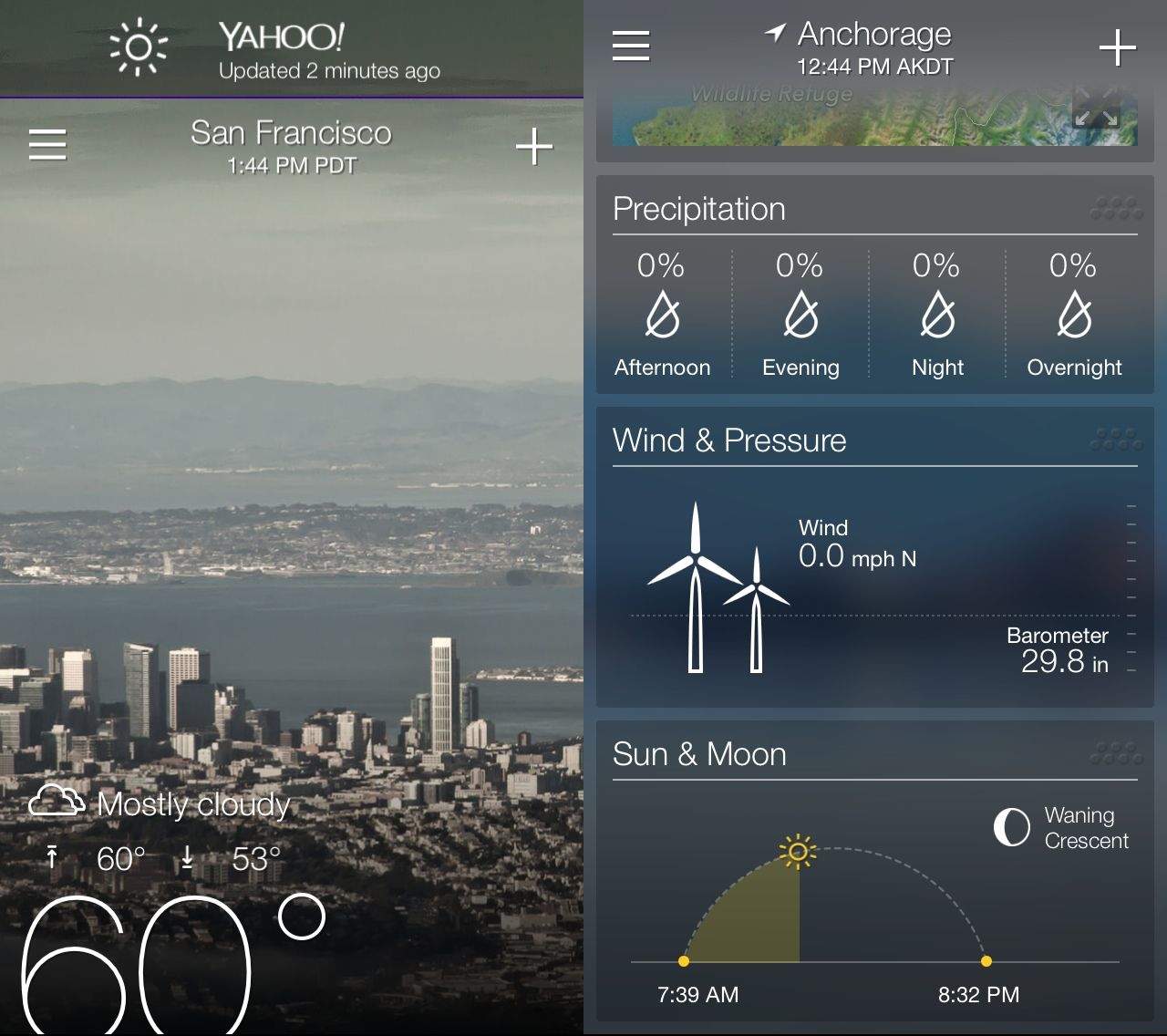 Yahoo! Weather Update Adds Moon Phase Animation, Pull To Refresh, More |  Cult of Mac