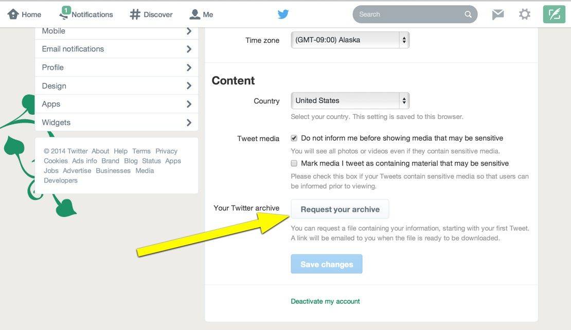 request your archive