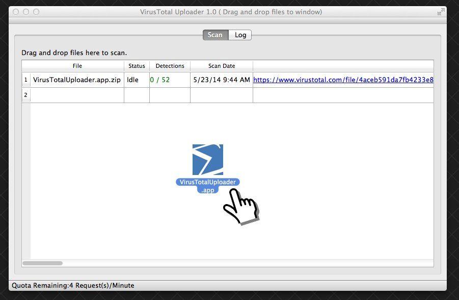 Google-VirusTotal-Uploader-for-OS-X-Mac-screenshot