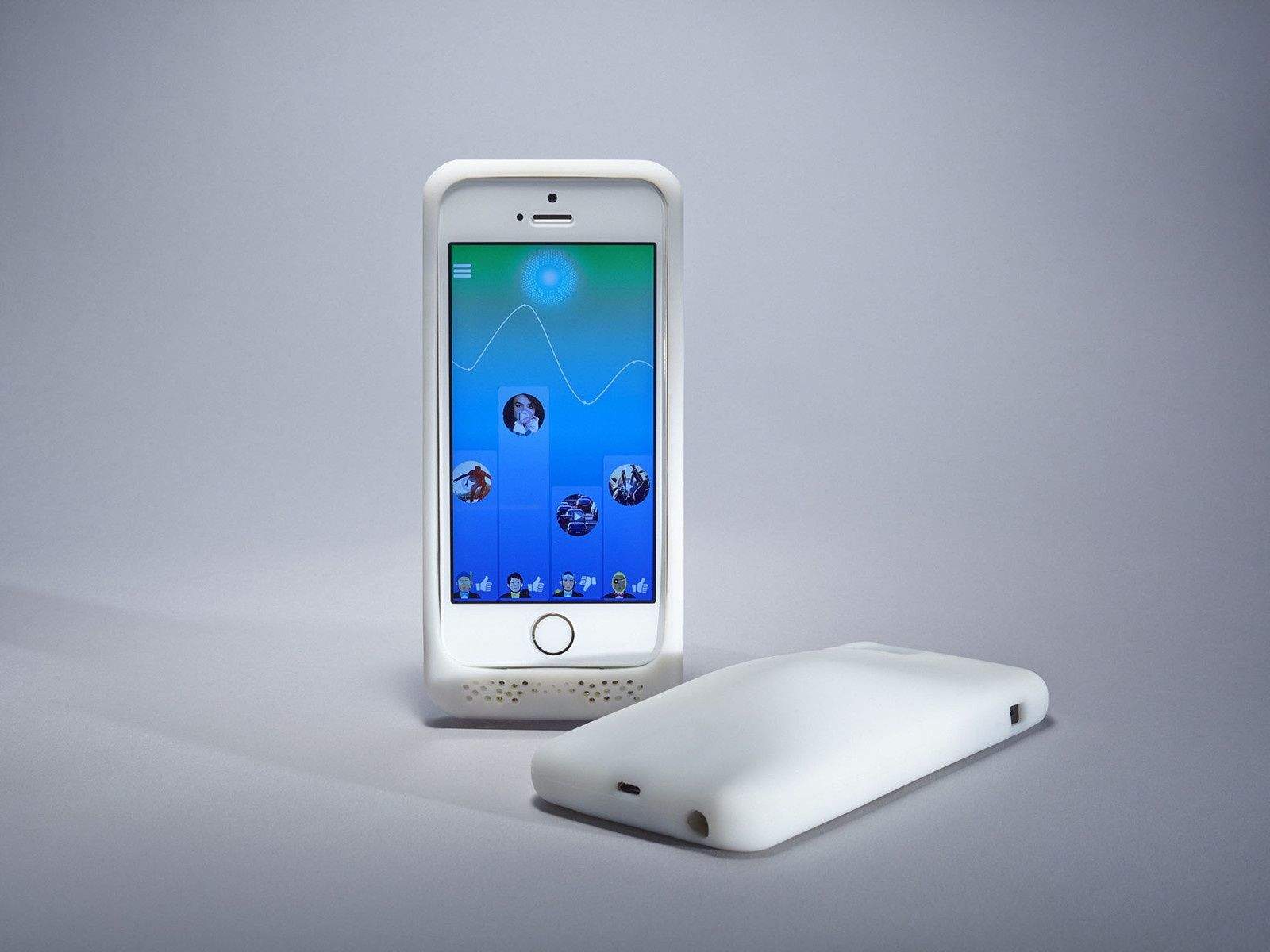 The Feeling Skin smartcase glows to show how your friends are feeling.