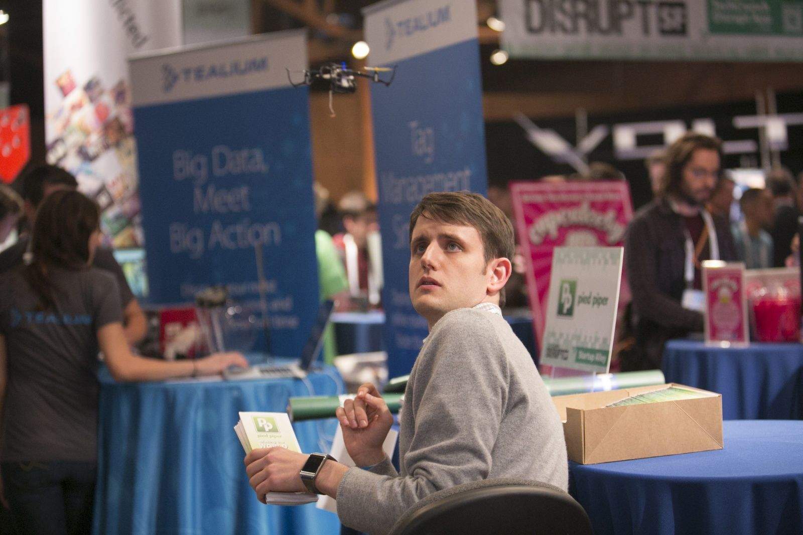 Jared and the rest of the Silicon Valley guys face a new challenge at TechCrunch Disrupt. Photos courtesy HBO