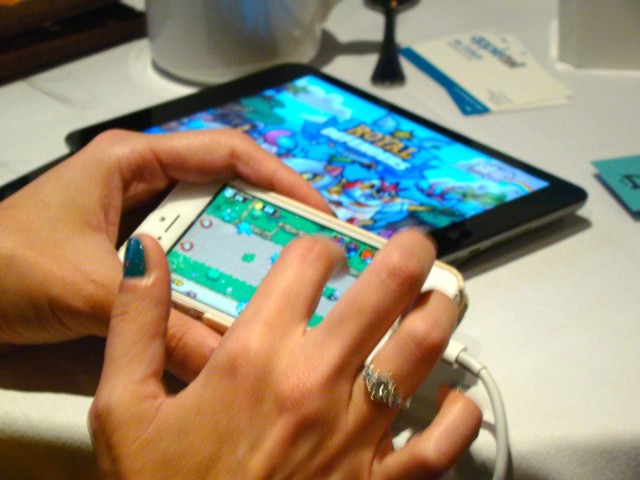 Royal Defenders A dev team member shows off this innovative tower defense game. Photo: Rob LeFebvre/Cult of Mac