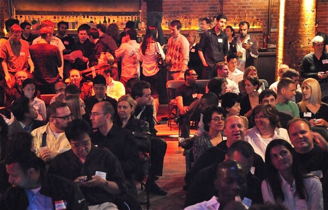 The crowd at an SF New Tech event in 2010. CC-licensed, via Julie Blaustein.