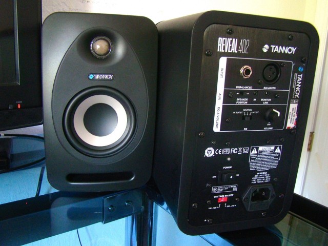 Compact Tannoy Reveal 402 studio monitors deliver huge sound