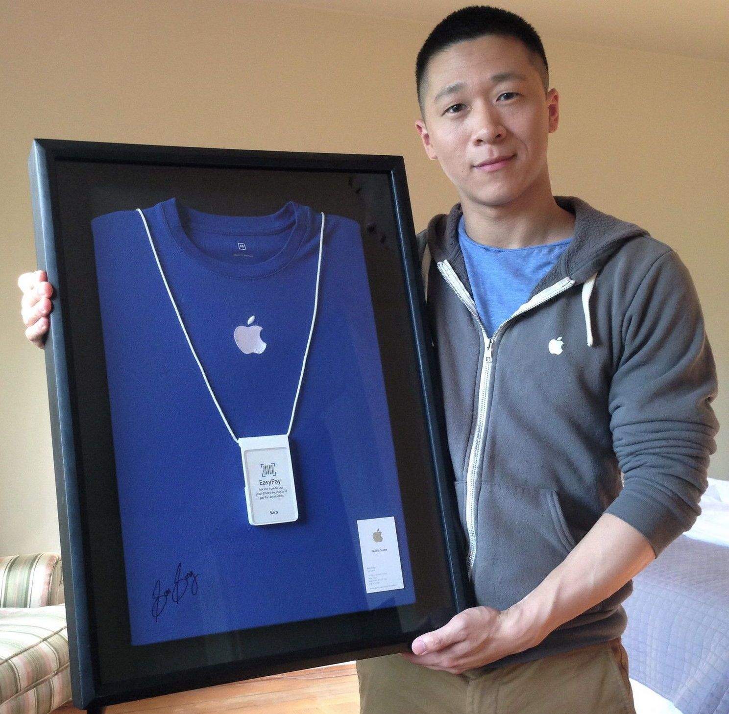 When your name is the oh-so-ironic Sam Sung, it's quite frankly amazing you were ever allowed in for an Apple Store interview to begin with.

Sung was, however, and when he finally left the job earlier this year, he auctioned off his work shirt, badge and business card to raise money for charity. The eBay auction ended at $2,653.Photo: Sam Sung