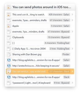 This is the Launchbar clipboard manager on OS X.