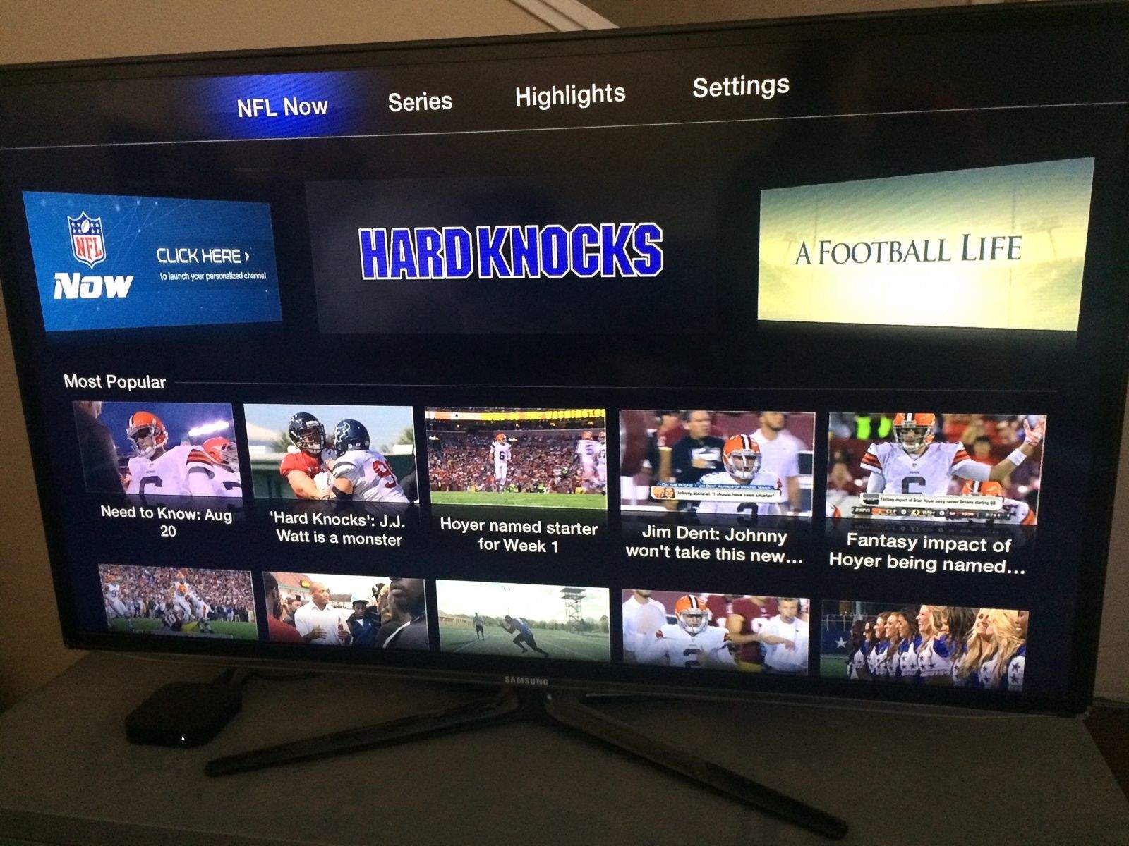Apple TV adds NFL Now to channel lineup