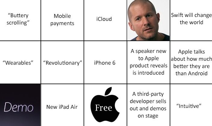 Apple bingo card, courtesy Appency.com