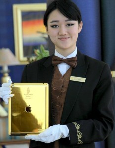 Every room at Dubai's Burj Al Arab includes a complimentary gold iPad. So long as you're a guest. (Photo: Stuff India)