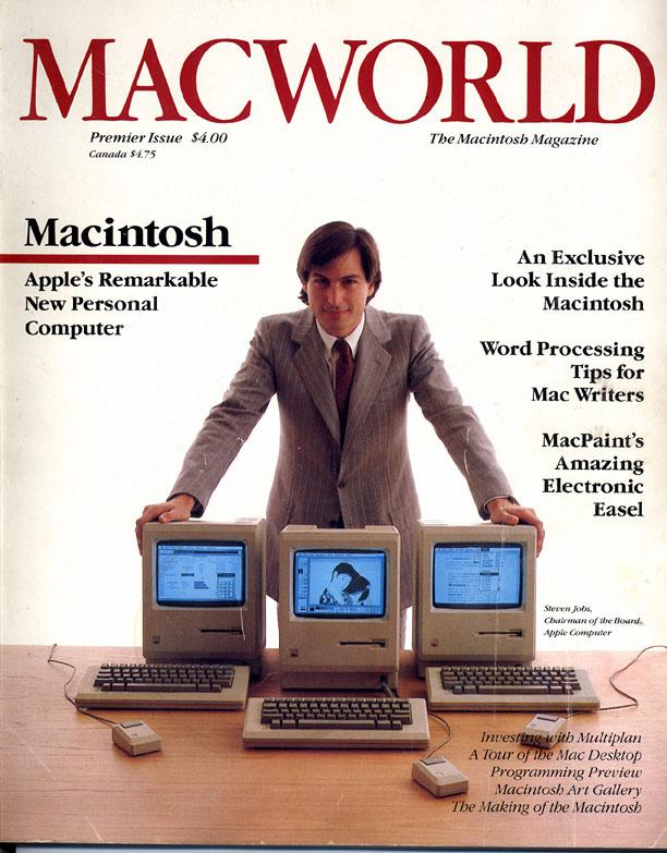 Steve Jobs on the first cover of Macworld in 1984.