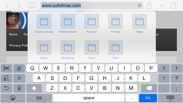 The 6 Plus gets its own landscape keyboard. Screenshot: Killian Bell/Cult of Mac.