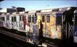 Graffiti was all over the New York City subway system in the 1970s. Photo: Bernard Chatreau