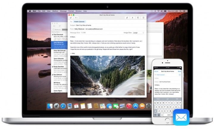OS X Yosmite 10.10.1 is comes with Exchange support for Mail. Photo: Apple