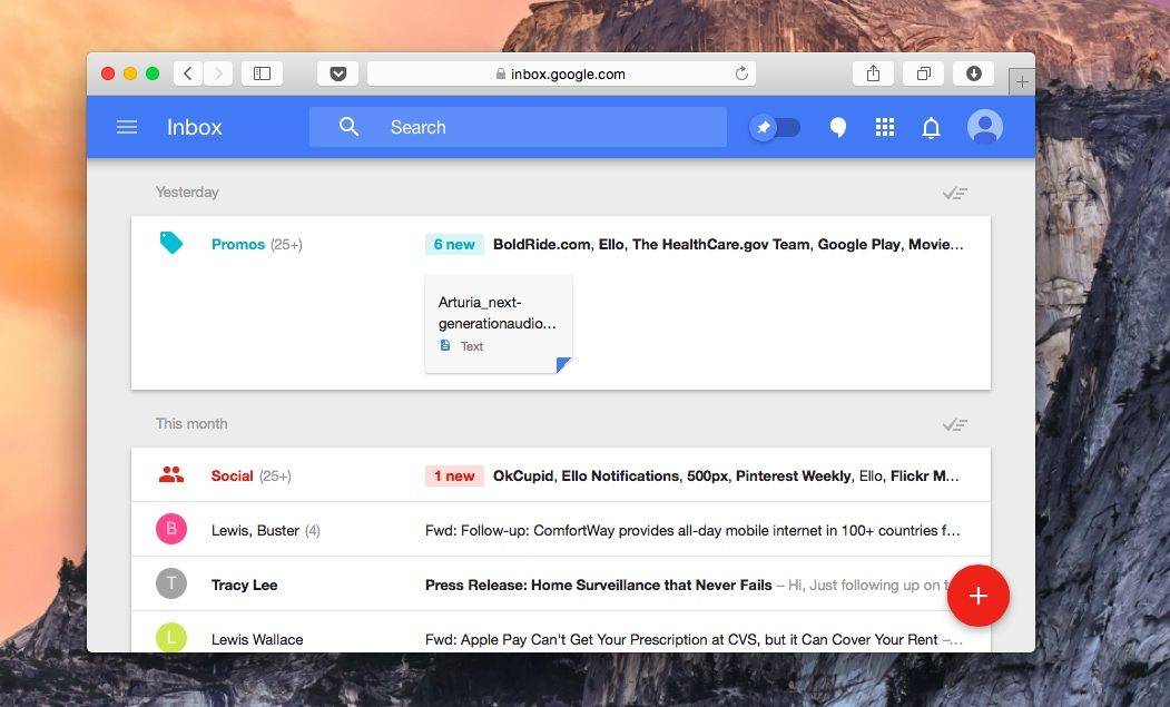 Google Inbox is now on the Mac. Photo: Buster Hein/Cult of Mac