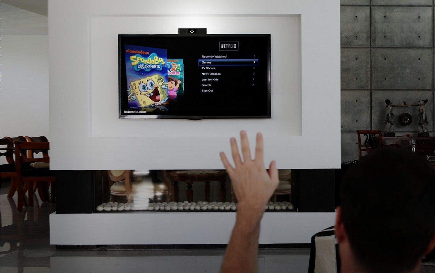 Kinect-like gesture control comes to the Apple TV. Photo: Onecue