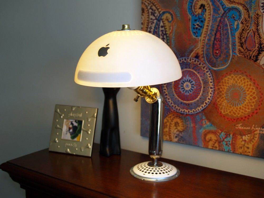 If you've got an old iMac G4 knocking around, turning it into a stunning desk lamp is actually easier than it looks. This particular model was sold on Etsy, but there are lots of guides to making your own.

Photo: SewWhatSherlock, Etsy