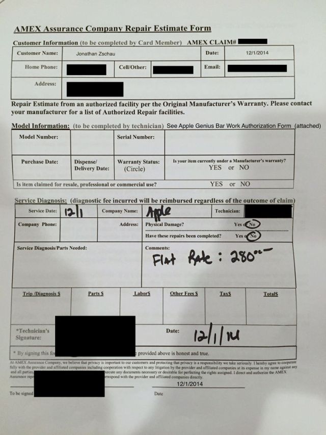 AMEXRepairForm AMEXRepairForm