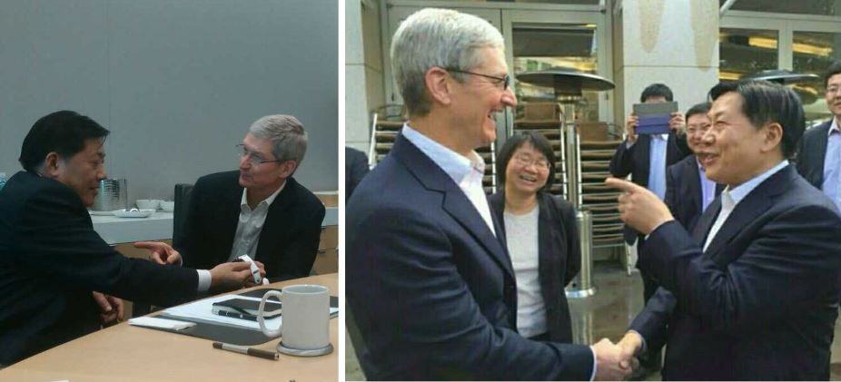 Cook welcomes China's Internet Minister to Apple. Photos: China.com.cn