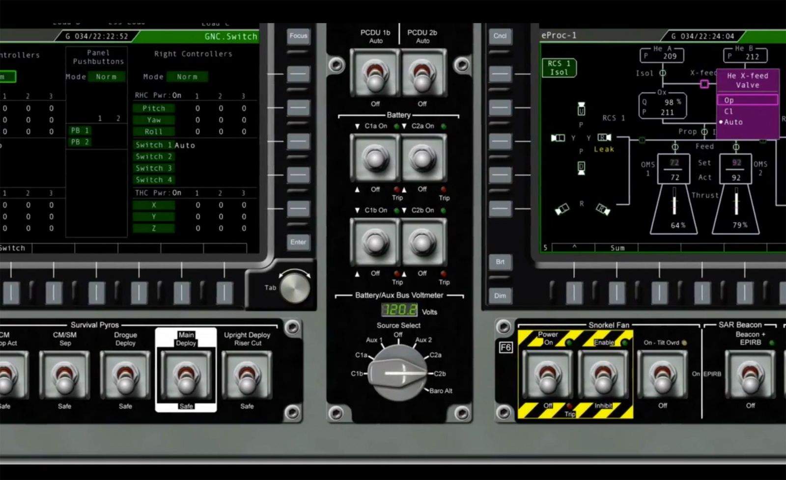 Screen shot of Orion user interface controls: NASA