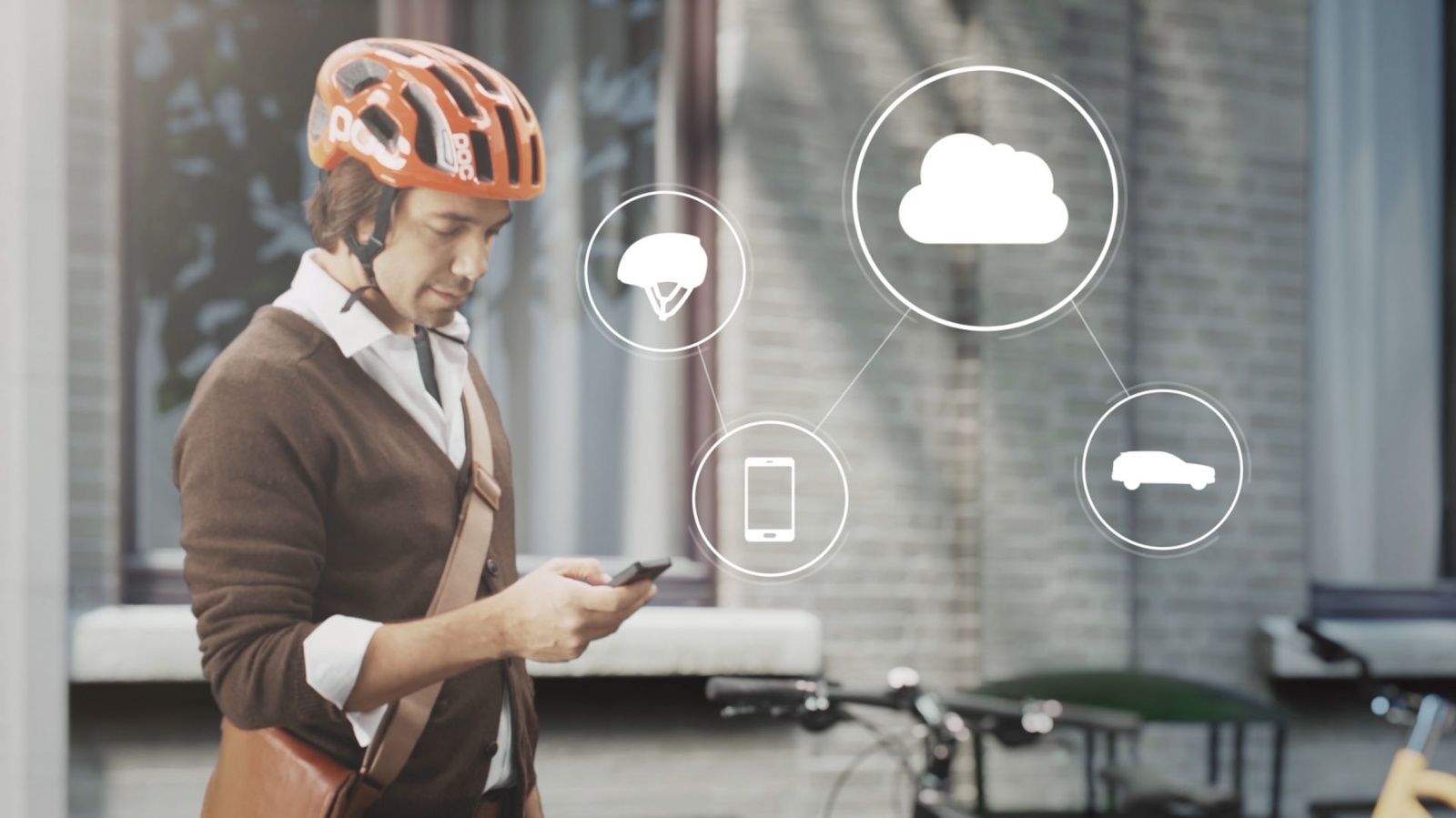 Swedish companies Volvo and POC have developed cloud-based safety technology that will alert cyclists and motorists when a collision is possible. (Photo from Volvo)