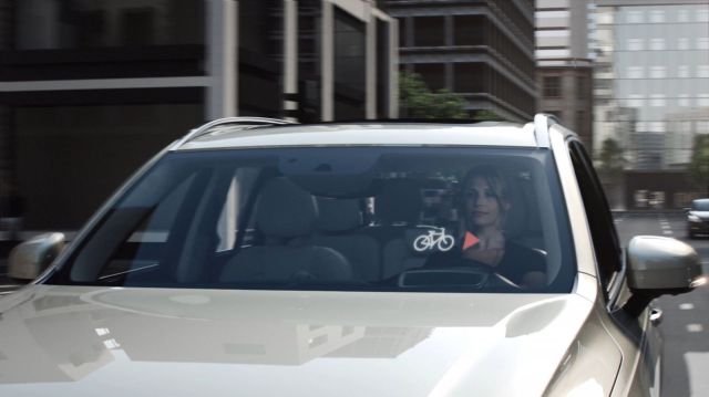 A display will alert a Volvo driver when a cyclist is near. (Photo from Volvo)