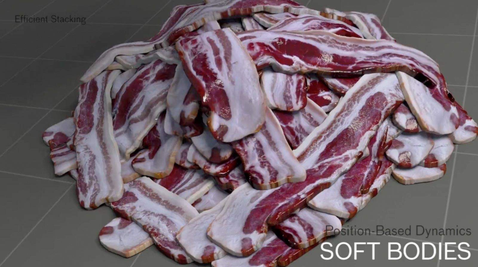 Bacon is delicious, even if it's fake. Photo: Side Effects Software