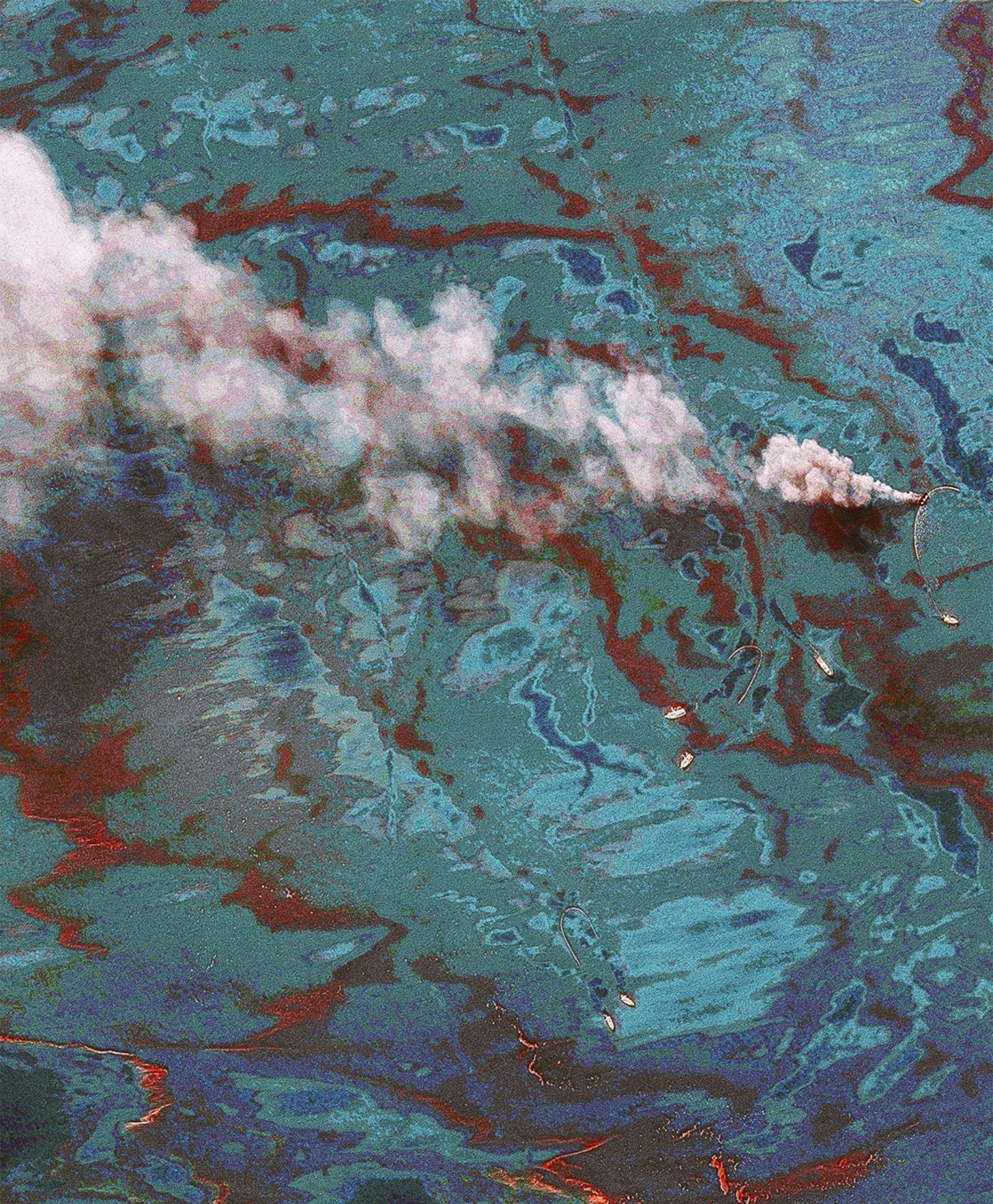 Satellite image showing cleanup in the Gulf of Mexico. (Photo downloaded from aerialwallpapers.tumblr.com)