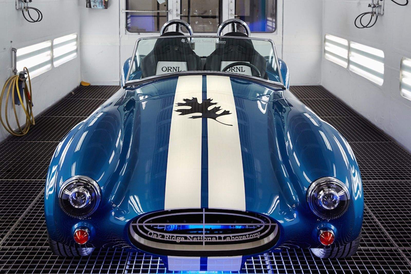 A blast from the past got a blast from a 3-D printer. This replica Shelby Cobra is on display this week at the Detroit Auto Show. Photo: Oak Ridge National Laboratory