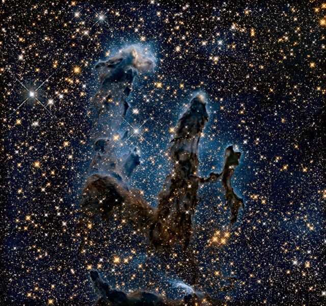 A recent infrared image of the Eagle Nebula from the Hubble Space Telescope. Photo courtey of NASA and the European Space Agency