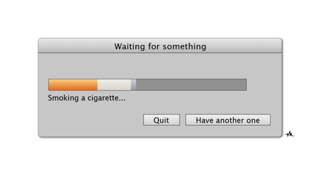 Smoking a cig Should probably choose the Quit option. Photo: Viktor Hertz