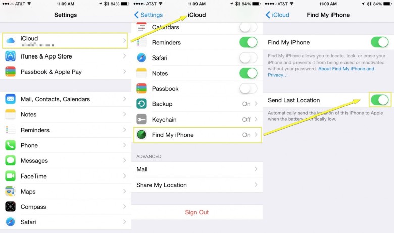 Toggle this setting to show your lost iPhone's last location.