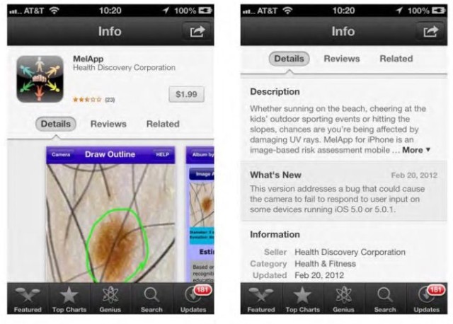 A description of Mel-app on iTunes. Photo: FTC