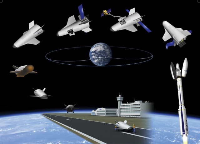 The ESA wants to develop space crafts that re-enter and land on a runway. Illustration: J. Huart/ESA