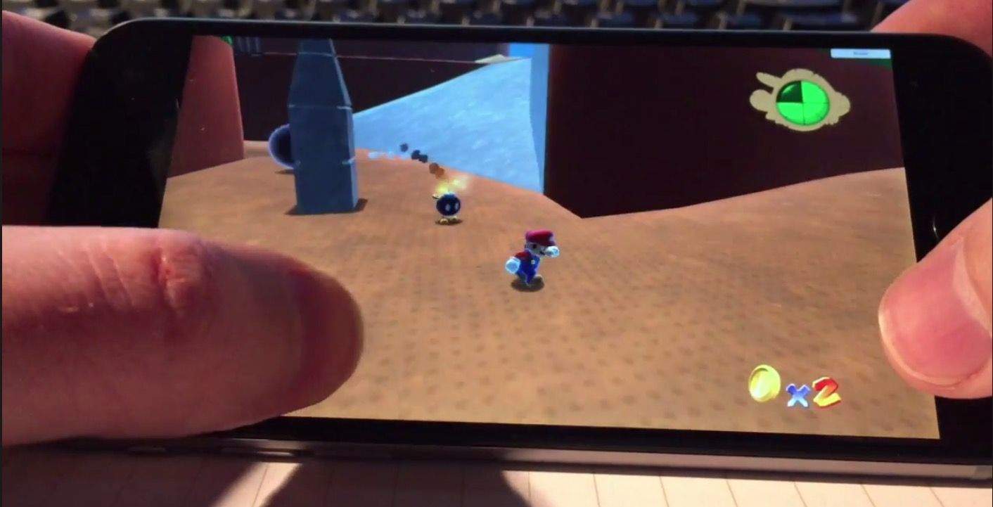 The first 3-D Mario running on an iPhone 6. Screenshot: Cult of Mac