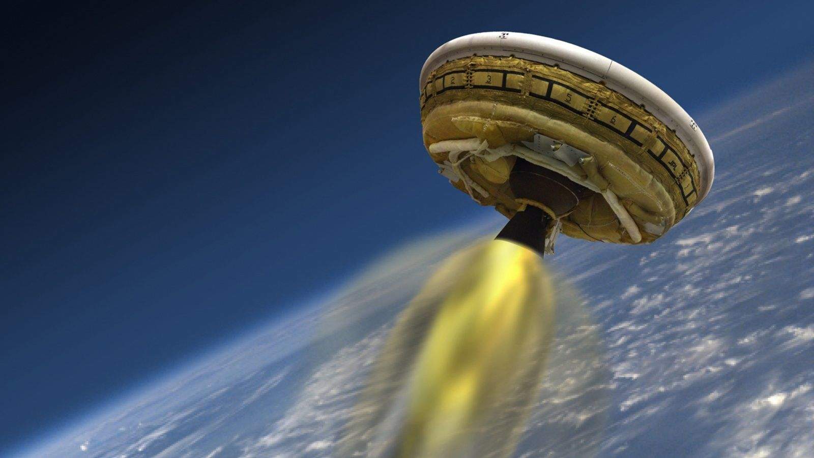 NASA is testing a saucer-like space craft that could bring heavy payloads to Mars. Photo illustration: NASA/JPL-Caltech