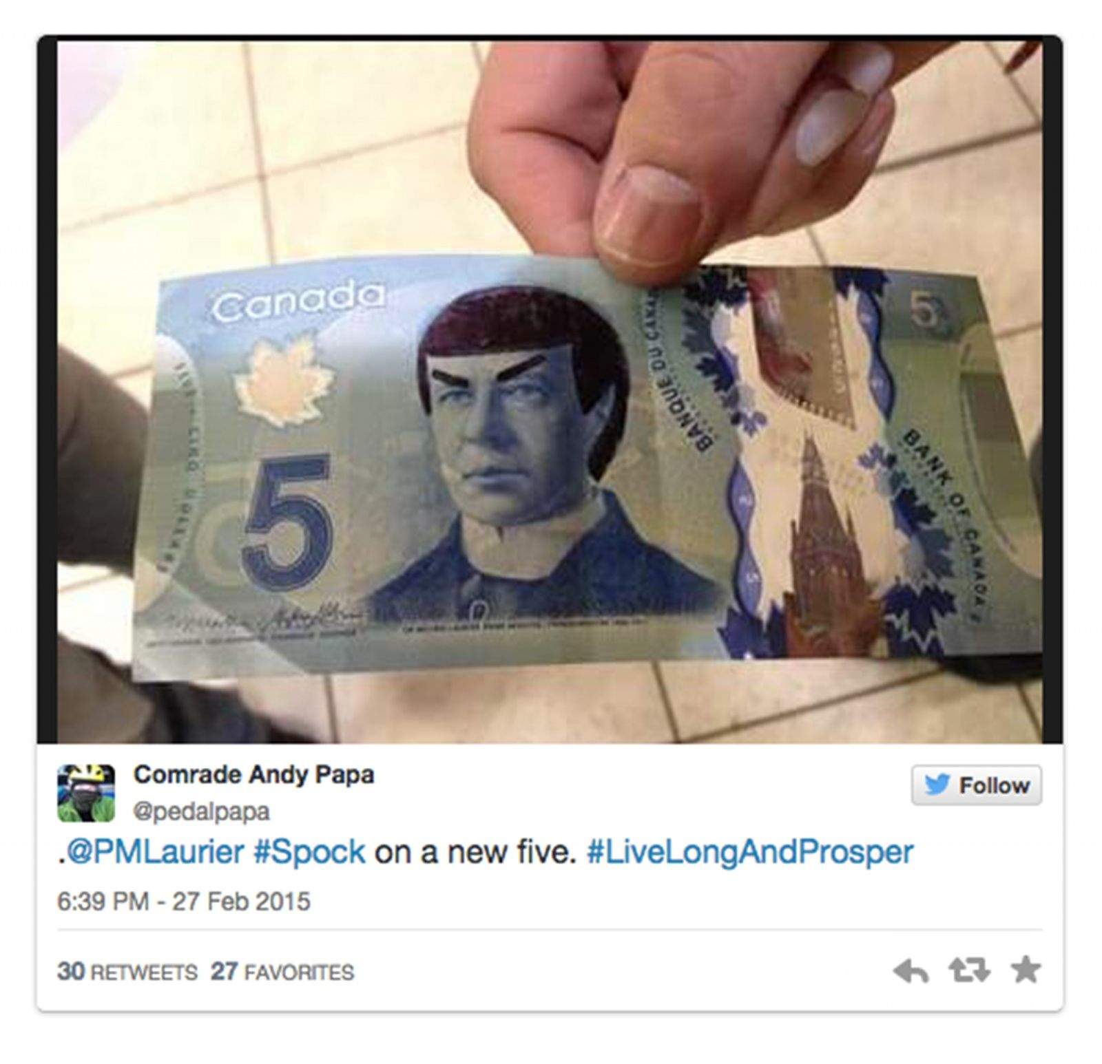 Canadians are honoring the late Leonard Nimoy by 