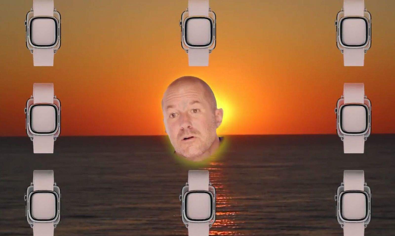 A starry-eyed Jony Ive raves about the Apple Watch in a new parody video. Photo: Gizmodo