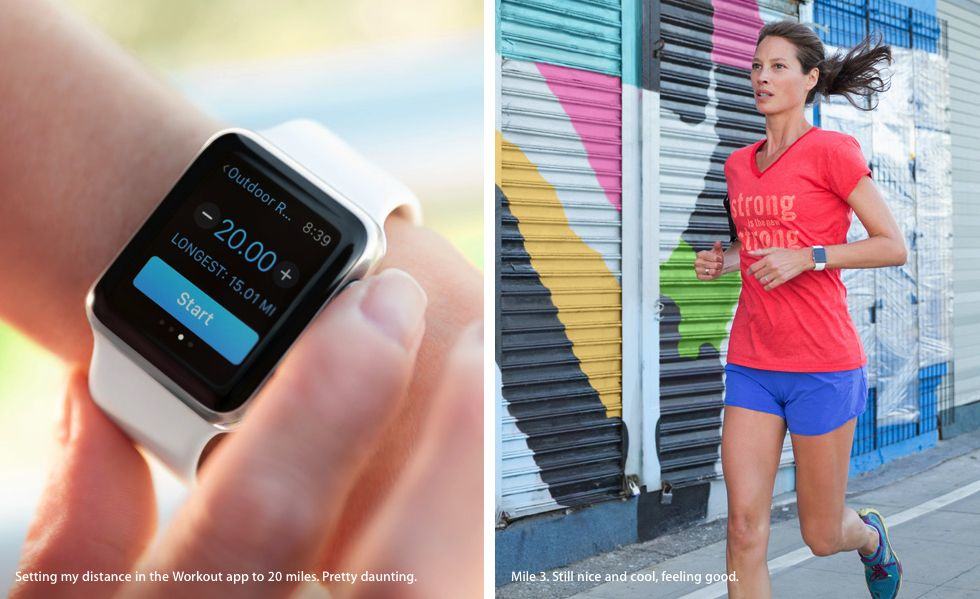 Christy Turlington has been trying out the Apple Watch, and she's apparently hooked. Photo: Apple